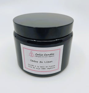 BOUGIE CÈDRE DU LIBAN CIRE VÉGÉTALE PARFUM DE GRASSE 400G